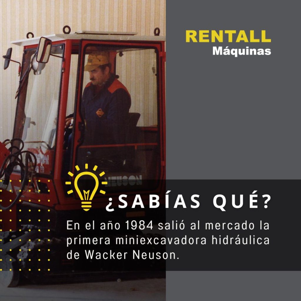 1984, Neuson lanzó al mercado la primera miniexcavadora hidráulica 1